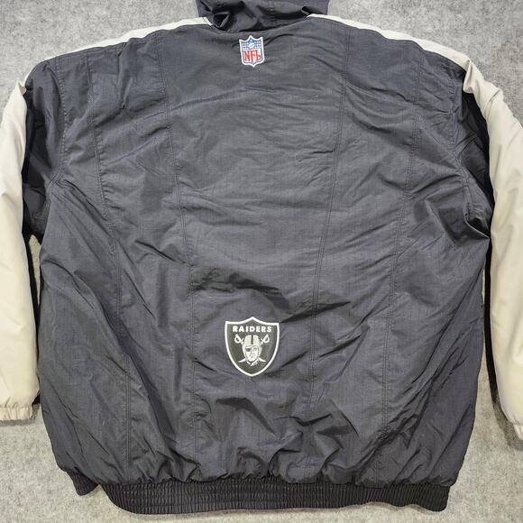 VTG 90s NIKE Las Vegas Raiders Jacket Mens 2XL Quilted Lined NFL Football Hooded - Picture 13 of 14